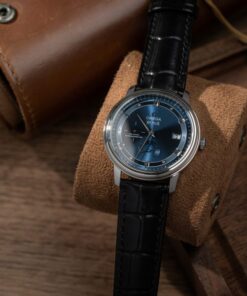 Alternative view of Omega De Ville Prestige Power Reserve Replica Watch Dial Blue Leather Strap 39.5mm