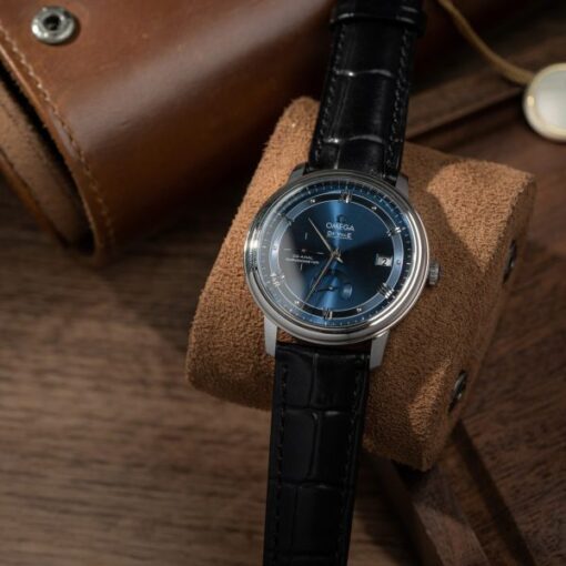 Omega De Ville Prestige Power Reserve Replica Watch Dial Blue Leather Strap 39.5mm - Image 2