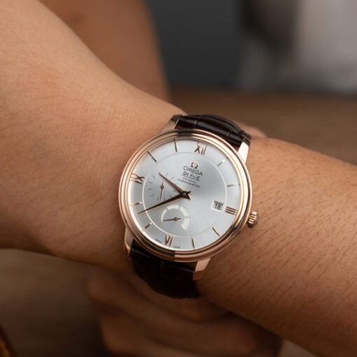 Omega De Ville Prestige Power Reserve Replica Watches Brown Leather Strap 39.5mm - Image 10