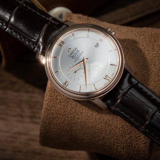 Omega De Ville Prestige Power Reserve Replica Watches Brown Leather Strap 39.5mm - Image 3