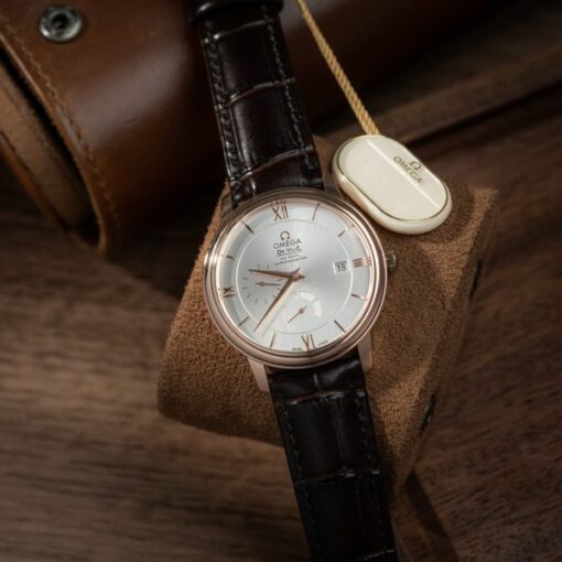 Omega De Ville Prestige Power Reserve Replica Watches Brown Leather Strap 39.5mm - Image 2