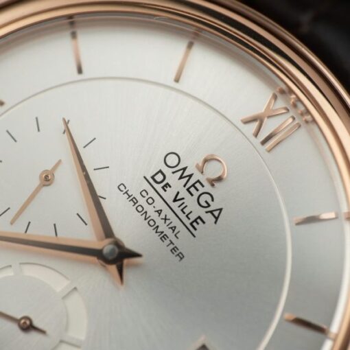 Omega De Ville Prestige Power Reserve Replica Watches Brown Leather Strap 39.5mm - Image 4