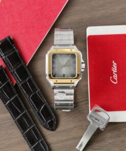 Alternative view of Cartier Santos CRW2SA0030 Replica Watch Gray Dial BV Factory 39.8mm