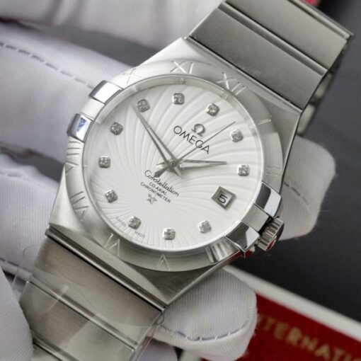 Omega Constellation Co-Axial Clone Watch White Dial 38mm - Image 4
