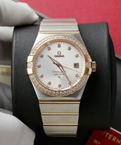 Omega Constellation Co-Axial Clone 11 Watch White Dial Metal Strap 38mm