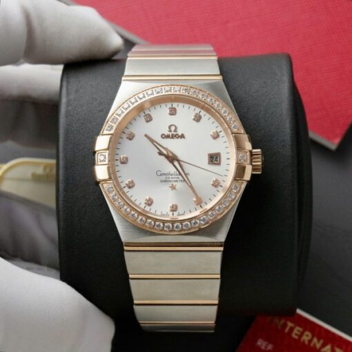 Omega Constellation Co-Axial Clone 11 Watch White Dial Metal Strap 38mm - Image 2