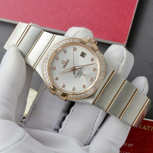 Omega Constellation Co-Axial Clone 11 Watch White Dial Metal Strap 38mm - Image 3