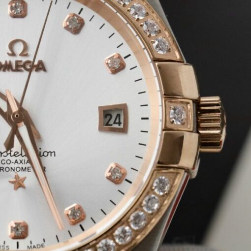 Omega Constellation Co-Axial Clone 11 Watch White Dial Metal Strap 38mm - Image 6