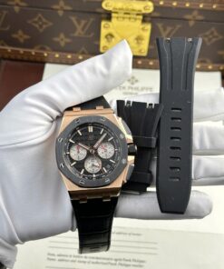Audemars Piguet Royal Oak Offshore Chronograph 26420 Rose Gold Replica Watch Black Dial APP Factory 43mm