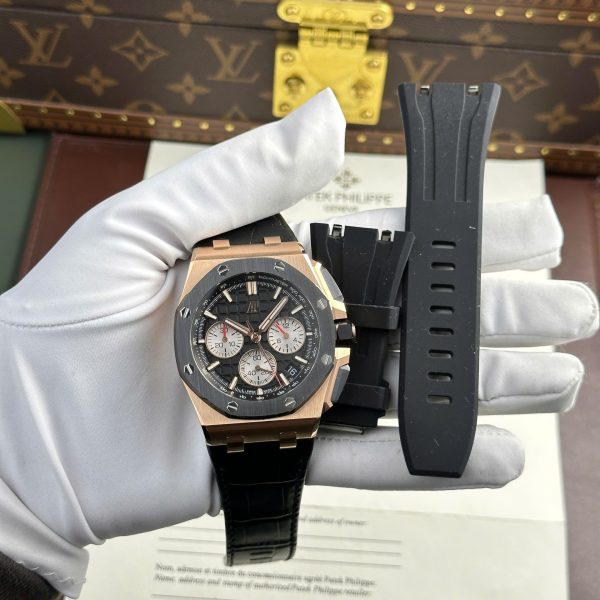 Audemars Piguet Royal Oak Offshore Chronograph 26420 Rose Gold Replica Watch Black Dial APP Factory 43mm - Image 2