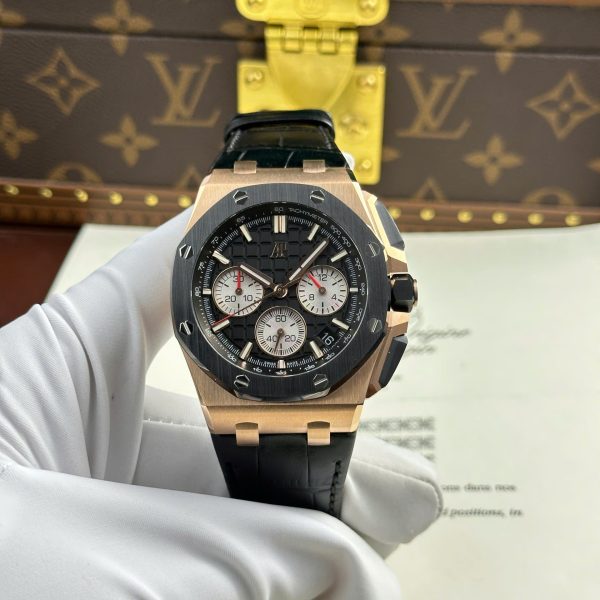 Audemars Piguet Royal Oak Offshore Chronograph 26420 Rose Gold Replica Watch Black Dial APP Factory 43mm - Image 3