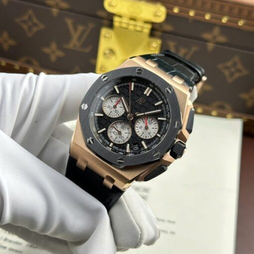 Audemars Piguet Royal Oak Offshore Chronograph 26420 Rose Gold Replica Watch Black Dial APP Factory 43mm - Image 5