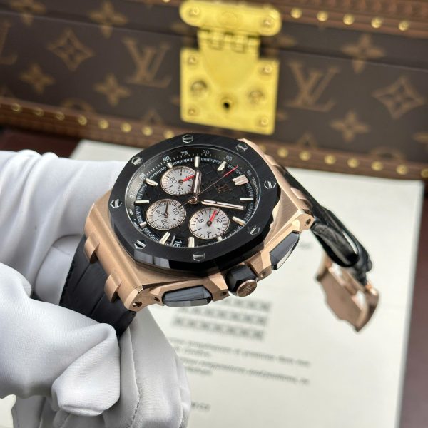 Audemars Piguet Royal Oak Offshore Chronograph 26420 Rose Gold Replica Watch Black Dial APP Factory 43mm - Image 6