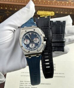 Alternative view of Audemars Piguet Royal Oak Offshore Chronograph 26420 Replica Watch Blue Dial APP Factory 43mm