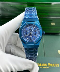 Alternative view of Audemars Piguet Royal Oak Perpetual Calendar 26579CS Replica Watch Blue BBR Factory 41mm