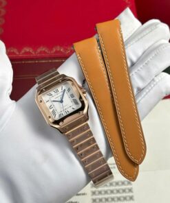 Alternative view of Cartier Santos Womens Replica Watch White Dial BV Factory 35.2mm