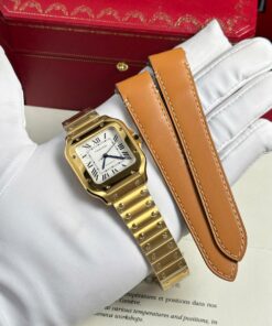 Cartier Santos Womens White Dial Best Replica Watch BV Factory 35.2mm