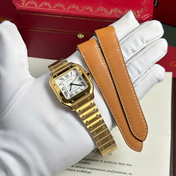 Cartier Santos Womens White Dial Best Replica Watch BV Factory 35.2mm - Image 2