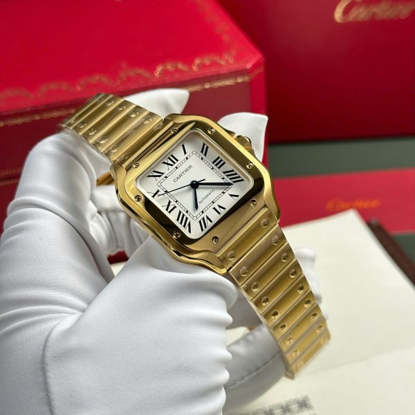 Cartier Santos Womens White Dial Best Replica Watch BV Factory 35.2mm - Image 4