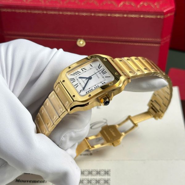 Cartier Santos Womens White Dial Best Replica Watch BV Factory 35.2mm - Image 5