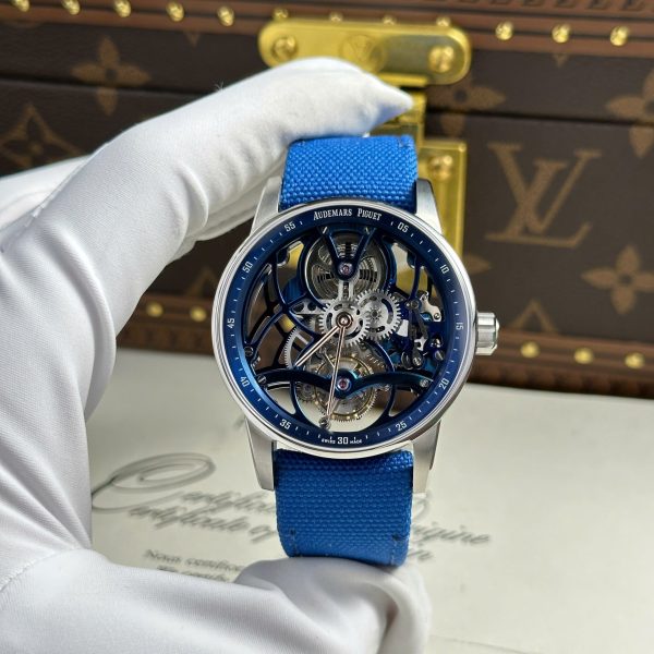 Audemars Piguet 26600 Tourbillon Openworked Best Replica Watch Blue 41mm - Image 2