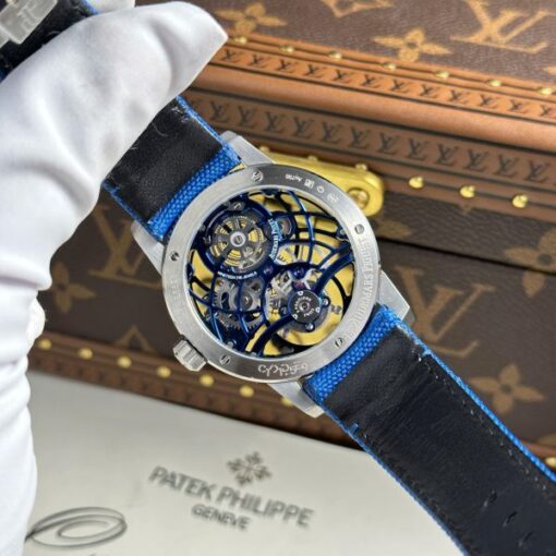 Audemars Piguet 26600 Tourbillon Openworked Best Replica Watch Blue 41mm - Image 12