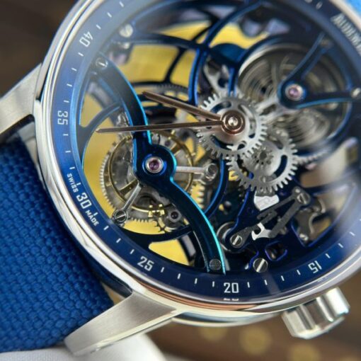 Audemars Piguet 26600 Tourbillon Openworked Best Replica Watch Blue 41mm - Image 11