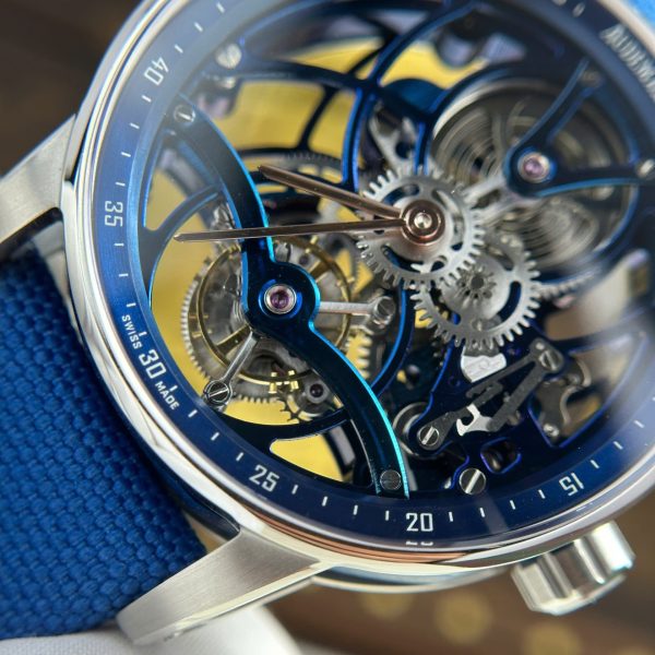 Audemars Piguet 26600 Tourbillon Openworked Best Replica Watch Blue 41mm - Image 11