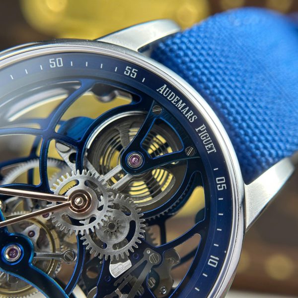 Audemars Piguet 26600 Tourbillon Openworked Best Replica Watch Blue 41mm - Image 5