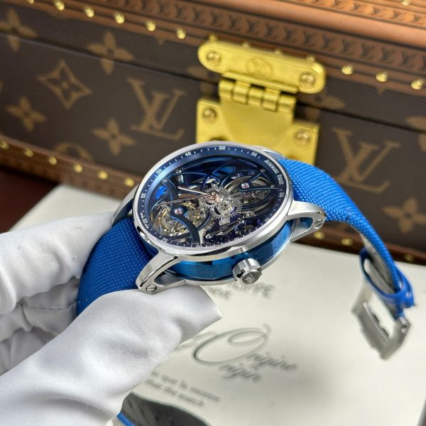 Audemars Piguet 26600 Tourbillon Openworked Best Replica Watch Blue 41mm - Image 8