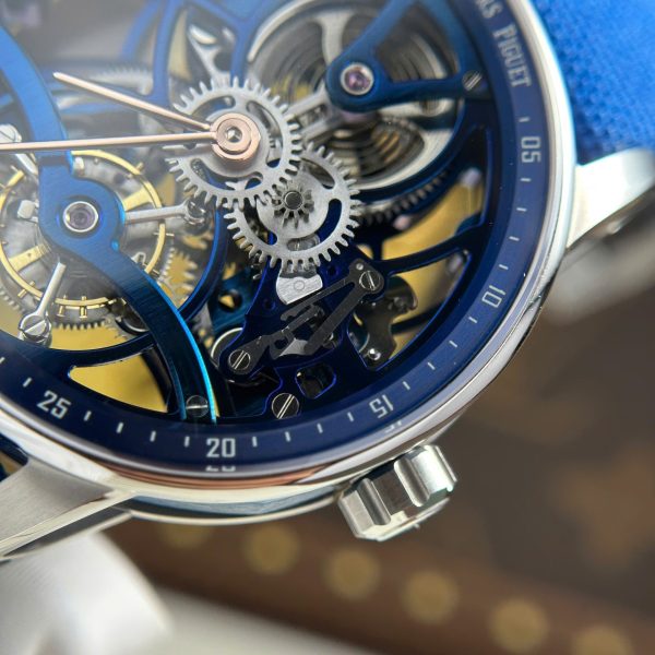 Audemars Piguet 26600 Tourbillon Openworked Best Replica Watch Blue 41mm - Image 6