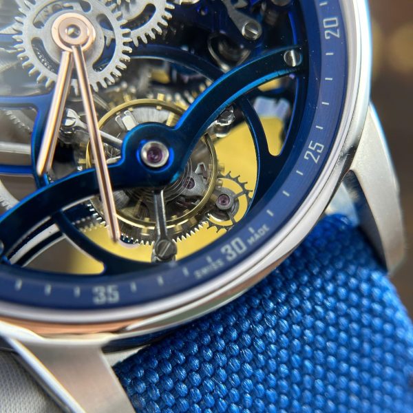 Audemars Piguet 26600 Tourbillon Openworked Best Replica Watch Blue 41mm - Image 7