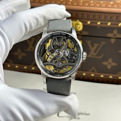 Audemars Piguet 26600 Tourbillon Openworked Replica 11 Watch Gray 41mm - Image 2