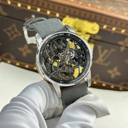 Audemars Piguet 26600 Tourbillon Openworked Replica 11 Watch Gray 41mm - Image 3