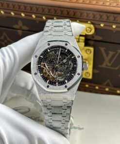 Alternative view of Audemars Piguet Royal Oak Frosted 15407 Replica 11 Watch Skeleton Dial THB Factory 41mm