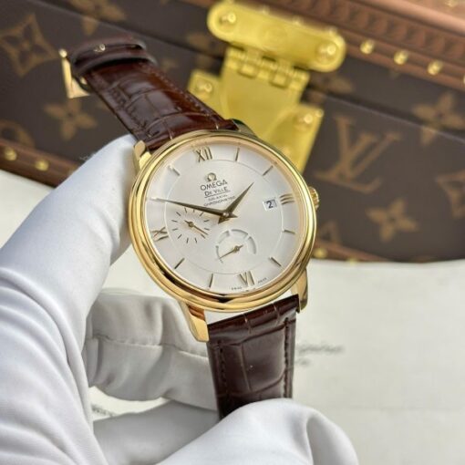 Omega De Ville Prestige Power Reserve Replica 11 Watch Leather Strap 39.5mm - Image 4