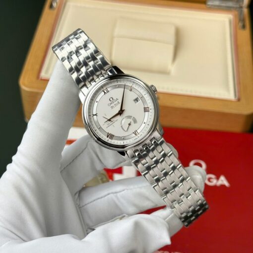 Omega De Ville Prestige Power Reserve Replica Watch White Dial Metal Wire 39.5mm - Image 3
