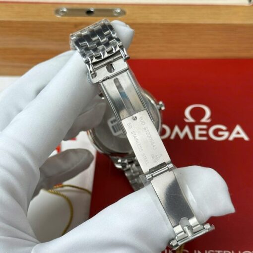 Omega De Ville Prestige Power Reserve Replica Watch White Dial Metal Wire 39.5mm - Image 14