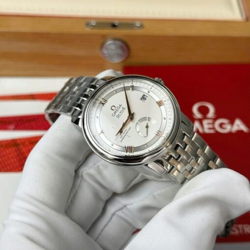 Omega De Ville Prestige Power Reserve Replica Watch White Dial Metal Wire 39.5mm - Image 5