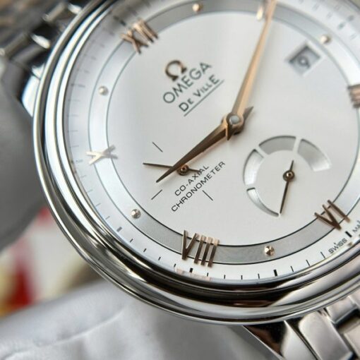 Omega De Ville Prestige Power Reserve Replica Watch White Dial Metal Wire 39.5mm - Image 9