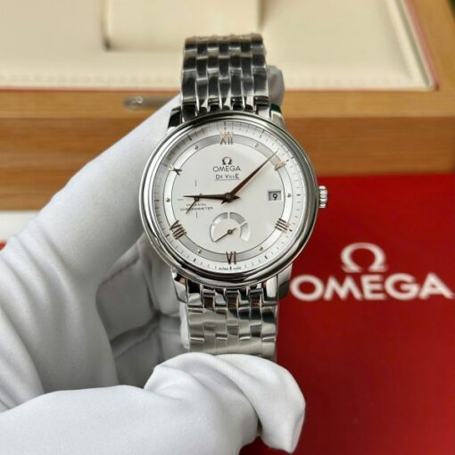 Omega De Ville Prestige Power Reserve Replica Watch White Dial Metal Wire 39.5mm - Image 2