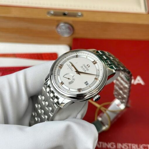Omega De Ville Prestige Power Reserve Replica Watch White Dial Metal Wire 39.5mm - Image 6