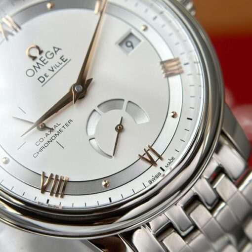 Omega De Ville Prestige Power Reserve Replica Watch White Dial Metal Wire 39.5mm - Image 8