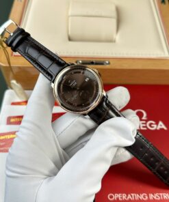 Omega De Ville Prestige Power Reserve Replica 11 Watch Dial Chocolate Leather Strap 39.5mm