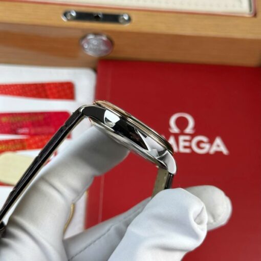 Omega De Ville Prestige Power Reserve Replica 11 Watch Dial Chocolate Leather Strap 39.5mm - Image 9