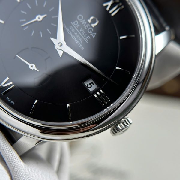 Omega Replica Watch De Ville Prestige Power Reserve Black Dial 39.5mm - Image 7