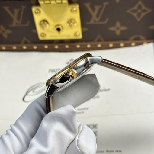 Omega De Ville Prestige Power Reserve Replica 11 Watch Yellow Dial Leather Strap 39.5mm - Image 8