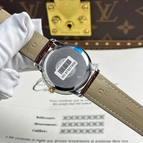 Omega De Ville Prestige Power Reserve Replica 11 Watch Yellow Dial Leather Strap 39.5mm - Image 10