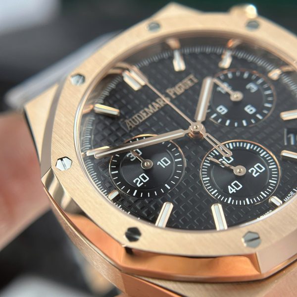 Audemars Piguet Replica Watch Royal Oak 26240 Rose Gold Dial Black APS Factory 41mm - Image 7