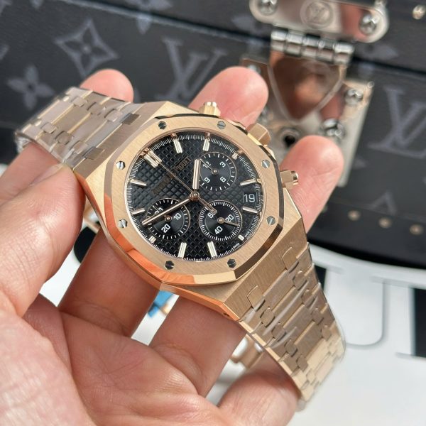 Audemars Piguet Replica Watch Royal Oak 26240 Rose Gold Dial Black APS Factory 41mm - Image 4